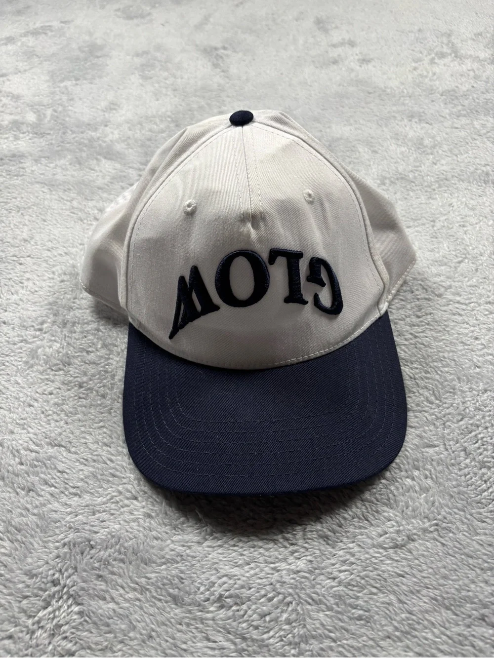 GLOW Embroidered Two-Tone Baseball Cap - White & Navy